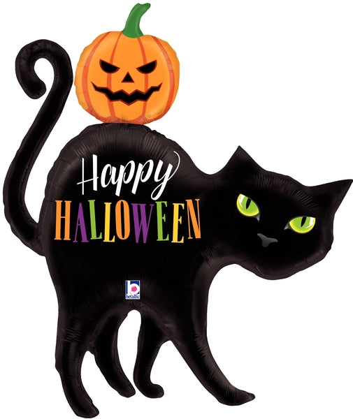 44” Halloween Black Cat Foil Balloon